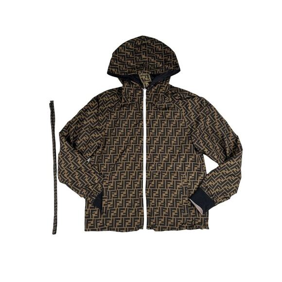 Fendi Rama NY Reversible Windbreaker in Black & Brown - Picture 1 of 6